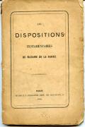 Les dispositions testamentaires de madame de La Barre
